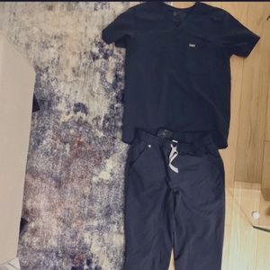 [figs scrubs] Top/Bottom Scrub Set, Small, Harbor Blue, Limited Edition